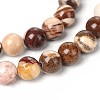 Natural Zebra Jasper Round Bead Strands G-M172-8mm-02-1-1
