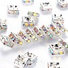 Brass Rhinestone Spacer Beads X-RSB072-02S-1