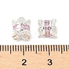 Brass Micro Pave Cubic Zirconia European Beads KK-A254-26S-02-2