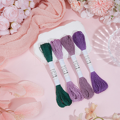 4 Skeins 4 Colors 6-Ply Cotton Embroidery Floss EMBR-WH20001-003C-1