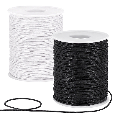 2 Rolls 2 Colors Waxed Cotton Cords YC-PH0001-52H-1
