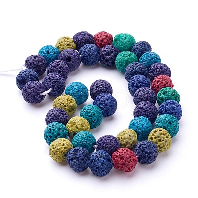 Natural Lava Rock Beads Strands X-G-D053-8mm-1-1