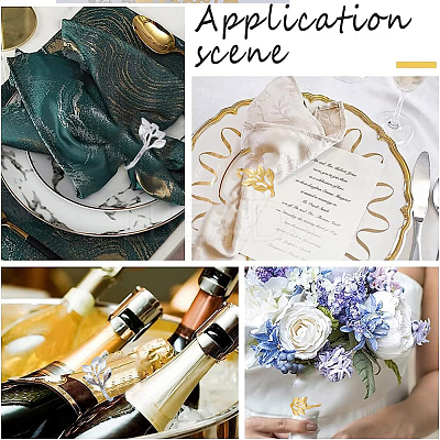 16Pcs 2 Colors Leaf Alloy Napkin Rings AJEW-GF0013-15-1