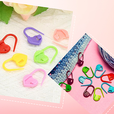 200Pcs Plastic Knittings Tool FIND-SP0003-12A-1