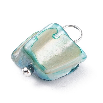 Natural Freshwater Shell Charms PALLOY-JF01352-01-1