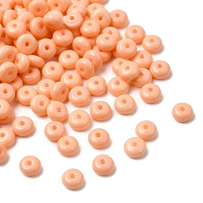 Baking Paint Opaque Glass Beads GLAA-A045-06-1