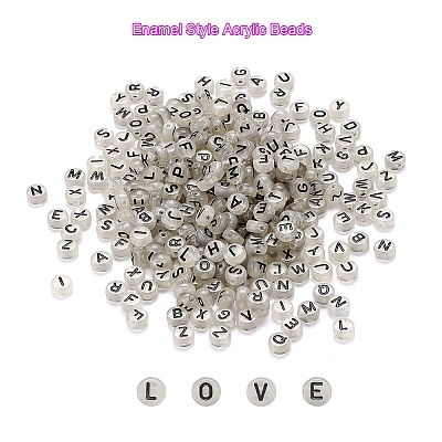 300Pcs Enamel Style Acrylic Beads SACR-YW0001-25-1