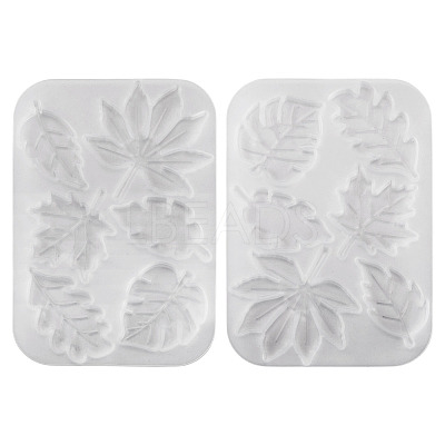 2Pcs Leaf DIY Pendant Silicone Molds DIY-TA0014-07-1