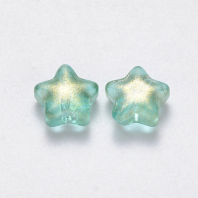 Spray Painted Glass Beads GLAA-R211-04-D06-1