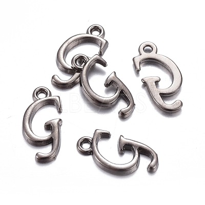 Gunmetal Plated Alloy Letter Pendants PALLOY-J718-01B-G-1
