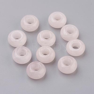 Natural Rose Quartz European Beads G-G740-14x8mm-08-1