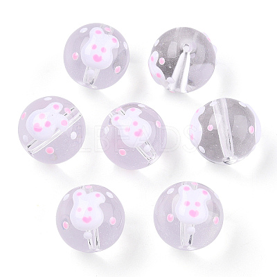 Transparent Glass with Enamel Beads LAMP-T011-28B-1