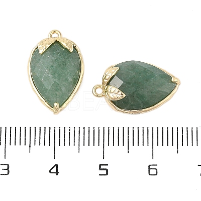 Natural Green Aventurine Faceted Pendants G-M431-06G-15-1