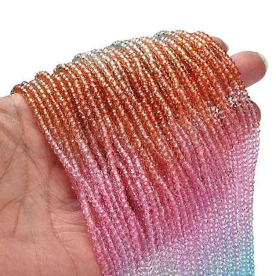 Transparent Painted Glass Beads Strands X1-DGLA-A034-T2mm-A19-1