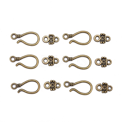 Alloy Hook and Eye Clasps X-PALLOY-2781-AB-FF-1