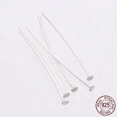 925 Sterling Silver Flat Head Pins STER-K017-15mm-S-02-1