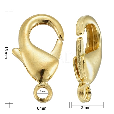 Brass Lobster Claw Clasps KK-903-G-NF-1