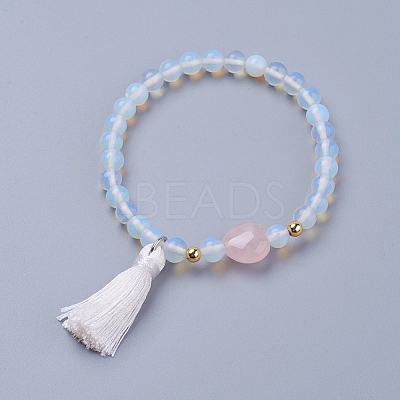 Tassel Charm Bracelets BJEW-P190-05G-1
