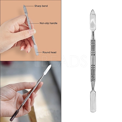 Stainless Steel Palette and Double Head Spoon Palette Spatulas Stick Rod MRMJ-GL0001-01P-1