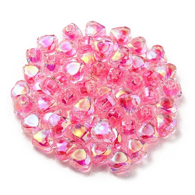 UV Plating Rainbow Iridescent Acrylic Beads LS-OACR-F004-05D-1
