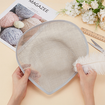 Linen Mini Hat Fascinator Base AJEW-WH0561-32D-1
