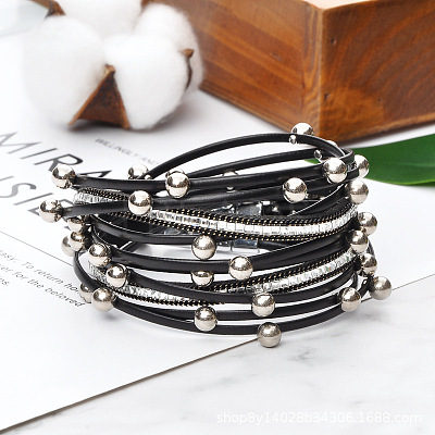 PU Leather Multi-layered Bracelets WG13214-01-1