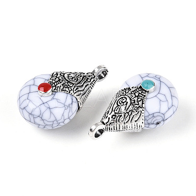 Tibetan Style Resin Pendants RESI-T022-16J-1