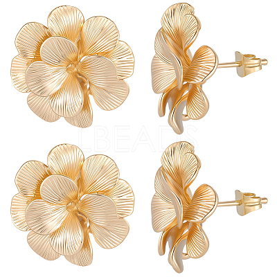 5 Pairs Brass Stud Earring Findings KK-BBC0020-87-1