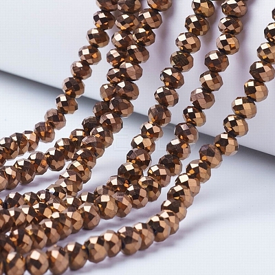 Electroplate Transparent Glass Beads Strands EGLA-A034-T3mm-UA04-1