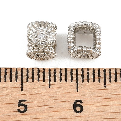 Brass Micro Pave Clear Cubic Zirconia Beads CU-CBA6A75-34P-1