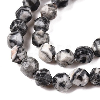 Natural Map Stone/Picasso Stone Beads Strands G-T138-214-1