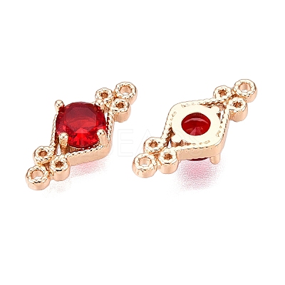 Brass Pave Faceted Glass Connector Charms FIND-T070-03E-1