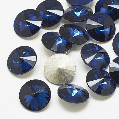 Pointed Back Glass Rhinestone Cabochons RGLA-T086-12mm-13-1
