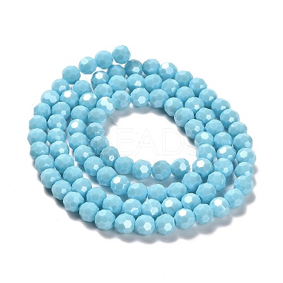 Electroplate Opaque Glass Beads Strands EGLA-A035-P6mm-A08-1