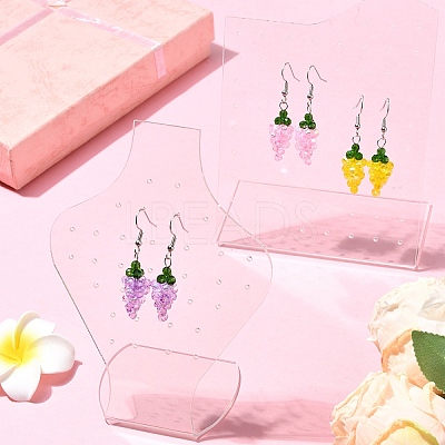 4Pcs 2 Styles Acrylic Earring Display Frame EDIS-YW0001-07-1
