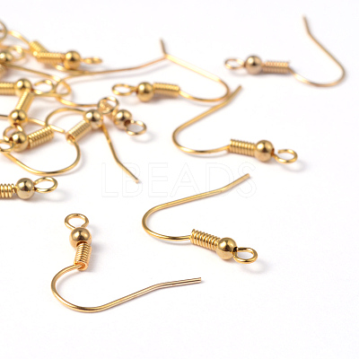 Golden Color Brass Earring Hooks X-EC135Y-NFG-1