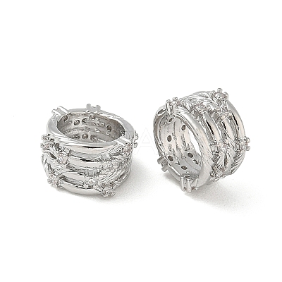 Brass Micro Pave Clear Cubic Zirconia Beads CU-CBAC675-07P-1