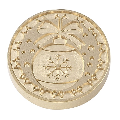 Christmas Series Wax Seal Brass Stamp Head LS-AJEW-M037-01G-12-1