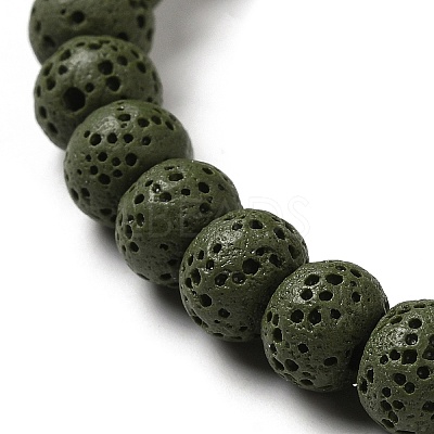 Natural Lava Rock Dyed Beads Strands G-Z036-B01-13-1