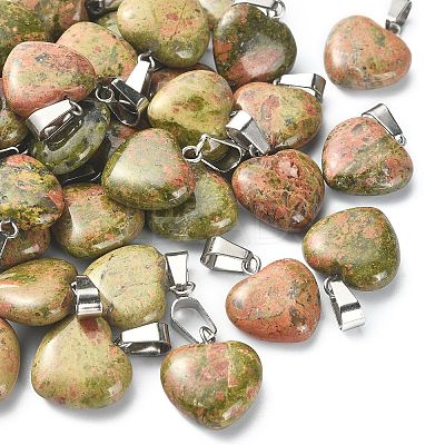 Natural Unakite Pendants G-Q371-15-1