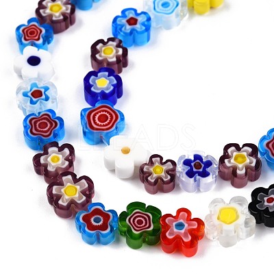 Handmade Millefiori Glass Bead Strands LAMP-N029-017C-08-1