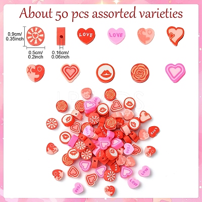 10 Styles Handmade Polymer Clay Beads CLAY-YW0002-17B-1