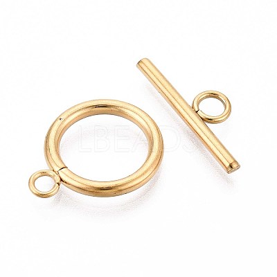 Ion Plating(IP) 304 Stainless Steel Ring Toggle Clasps X1-STAS-A092-09H-G-1