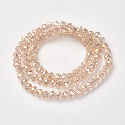 Electroplate Transparent Glass Beads Strands EGLA-A034-T6mm-T15-1