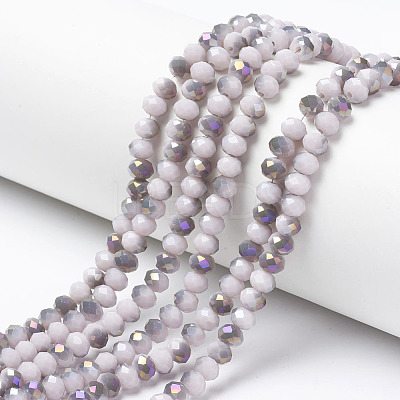 Electroplate Opaque Glass Beads Strands EGLA-A034-P6mm-F17-1