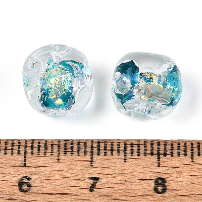 Handmade Foil Lampwork Beads Strands FOIL-T008-04C-1