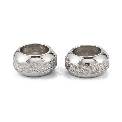 Tarnish Resistant Frosted 201 Stainless Steel European Beads STAS-B020-13P-1