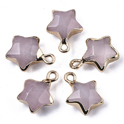 Natural Rose Quartz Pendants G-N326-36E-1