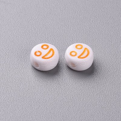White Opaque Acrylic Beads MACR-N008-42-A01-1