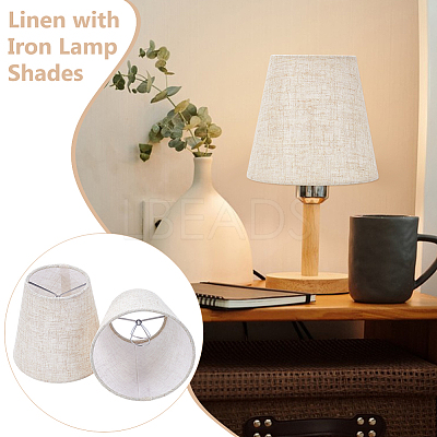 8Pcs Linen with Iron Lamp Shades AJEW-WH0609-303-1